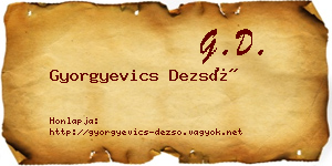 Gyorgyevics Dezső névjegykártya