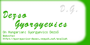 dezso gyorgyevics business card