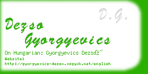 dezso gyorgyevics business card